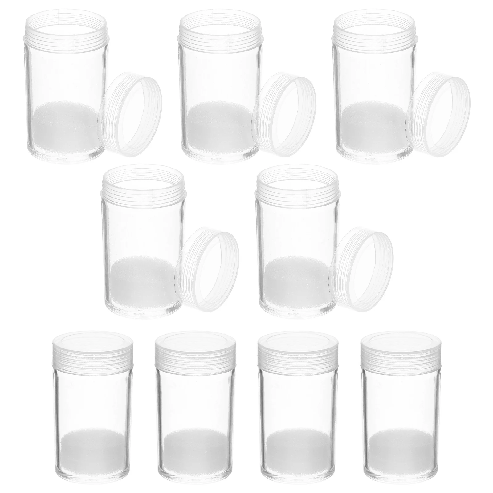10 Pcs Coin Storage Bucket Plastic Tubes Airtight Case for Rolled Coins Collection Mini Buckets Protective Boxes