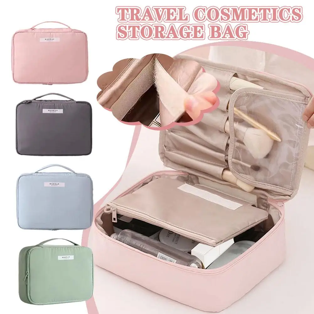 Large Capacity Portable Makeup Bag Multifunctional Cosmetic Storage Bag Women Travel Waterproof Washing Makeup Brush Organizer