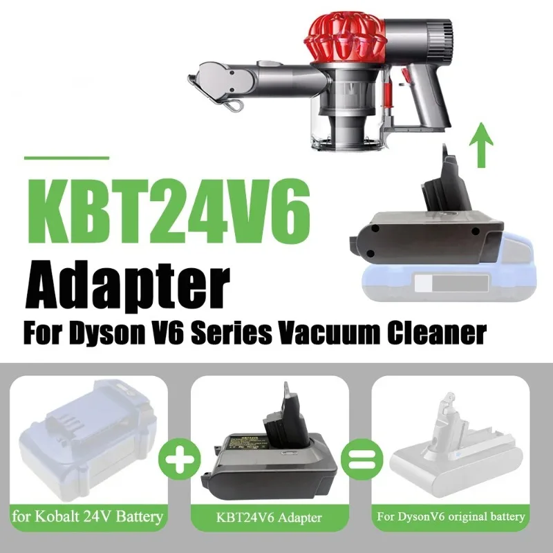 KBT24V6 KBT24V7V8 Adapter for Dyson V6V7V8 Series Tools for KOBALT 24V Battery To for Dyson V6V7V8 Series Animal Vacuum Cleaners