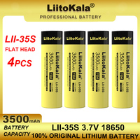 4x LiitoKala Lii-35S 18650 3.7V Li-ion 3500mAh 10A discharge Power Rechargeable battery For Strong Flashlight Batteries