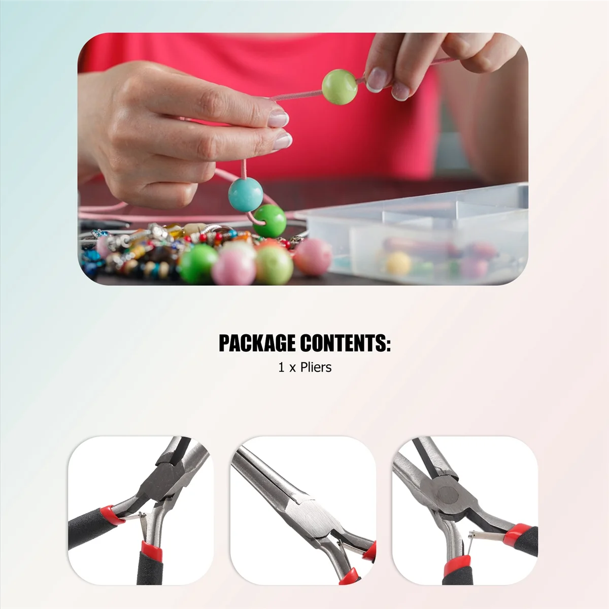 F-3C هدية مسطحة كماشة مدببة طويلة الأنف أداة مجوهرات الديكور 15 سم