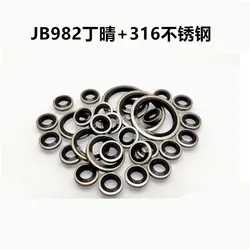 100Pcs-1000Pcs Nitrile Butadiene Rubber M5 M6M8JB982+316 Stainless Steel Combination Gasket  Sealing Ring O-ring Skeleton Gasket