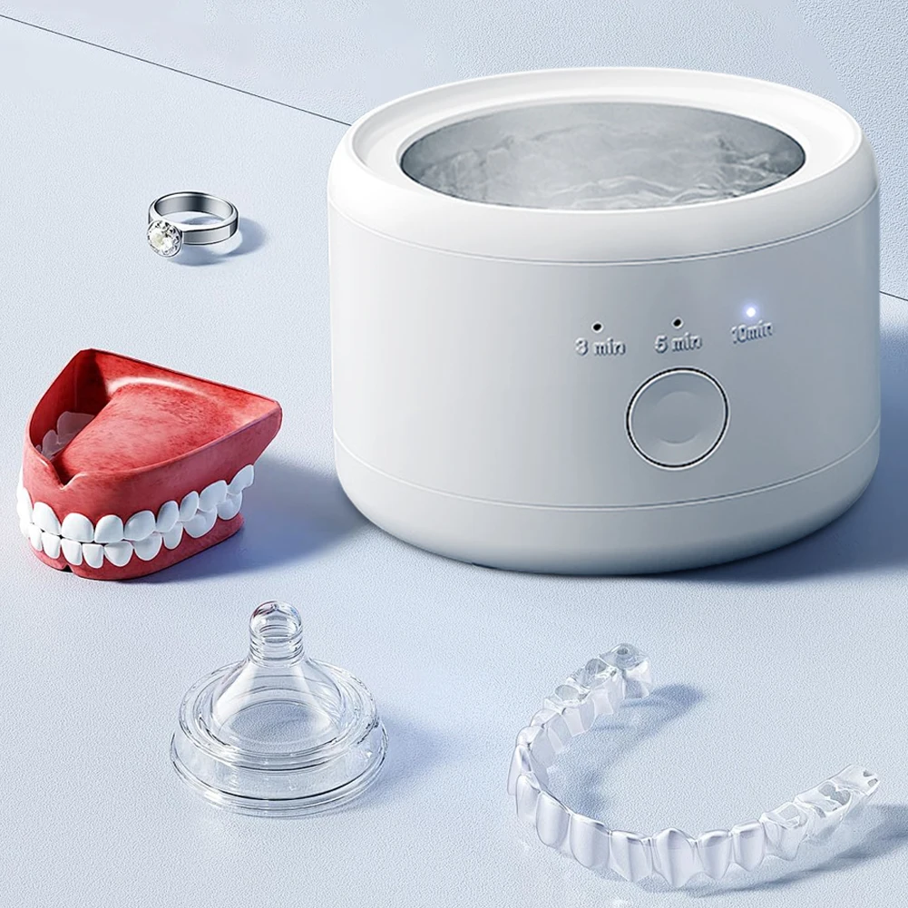 Ultrasonic Electric Cleaner Machine Denture Vibration Cleaning Machine Automatic Cleaning Box for Watches Glass Rings Jewelry