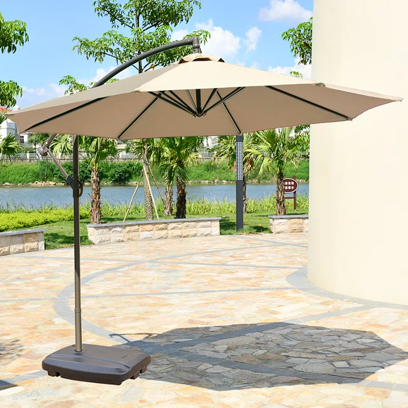 9ft Yard Patio Umbrella 180g Polyester Fabric Cantilever Garden Umbrella 8 Ribs Parasol Sun Hanging Umbrella