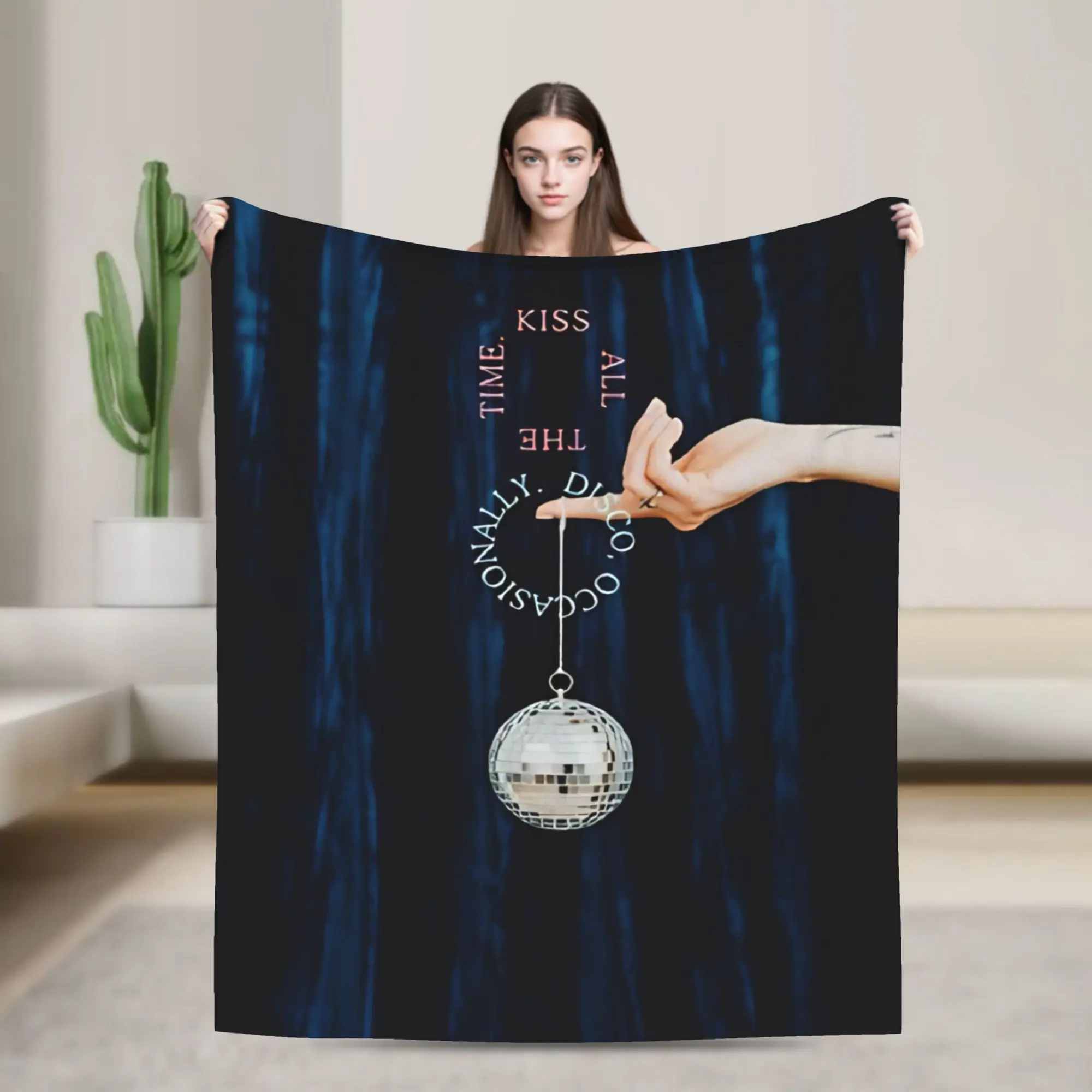 Kiss All The Time Disco Blankets Harrys Singer Styles Wool Novelty Warm Throw Blanket for Bedding Lounge Decoration