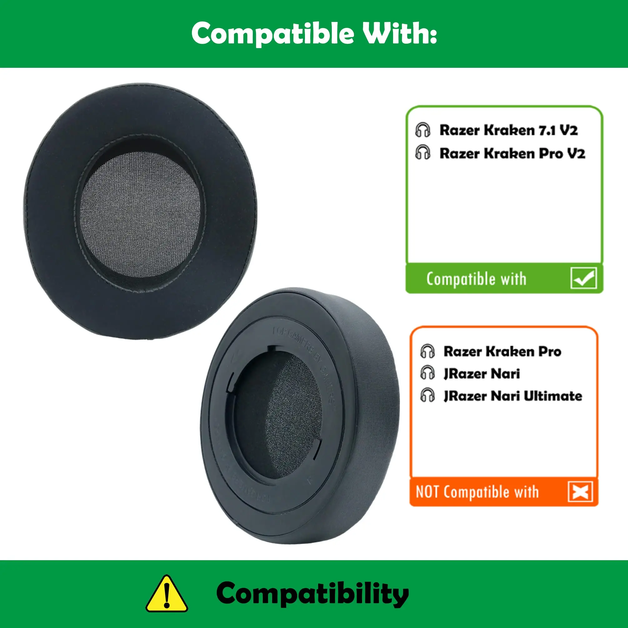 Cooling Gel Earpads Replacement for Razer Kraken Pro V2, Kraken 7.1 V2, Ear Pads Cushions with Noise Isolation Memory Foam