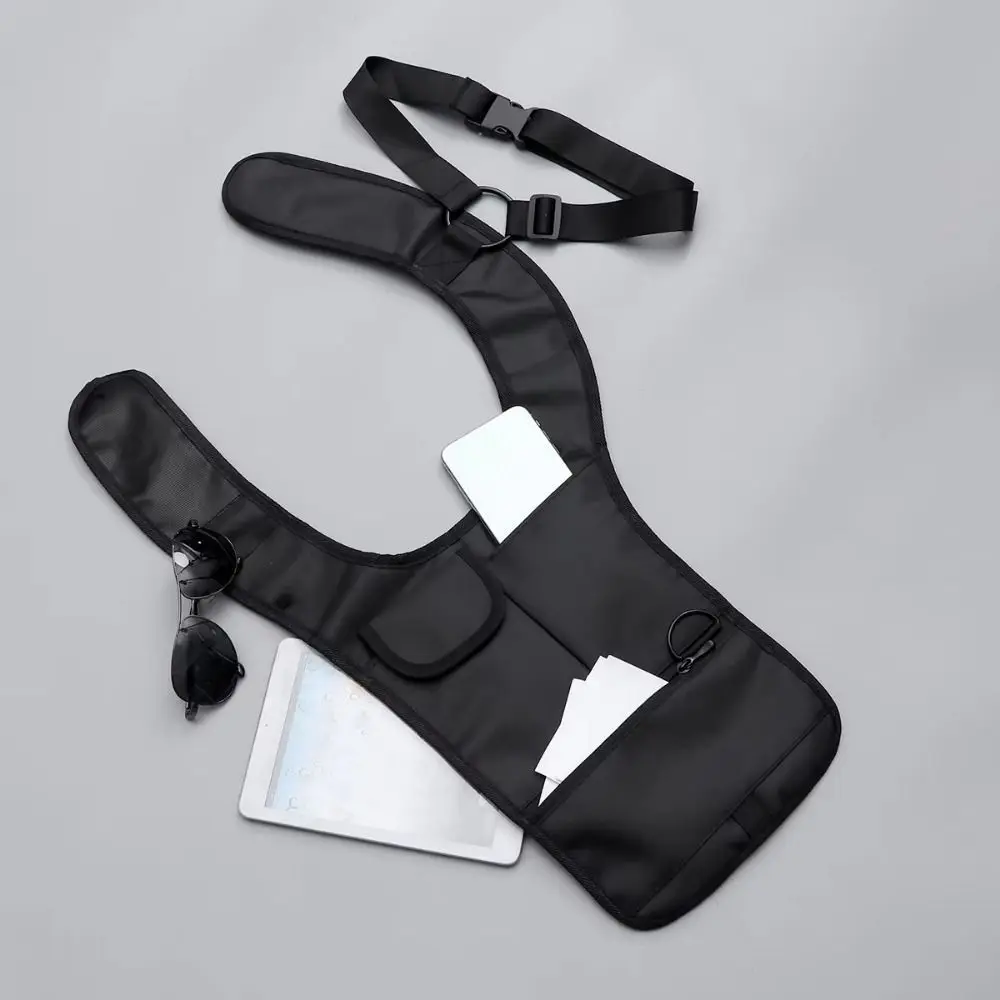 

Черная скрытая сумка через плечо с несколькими карманами, дышащая, портативная, для ношения подмышкой