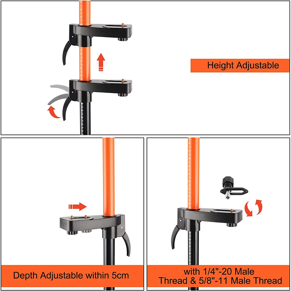 Imagem -04 - Kezers Laser Nível Tripé Suporte 3.7m Telescópico Pólo Laser Estender com e Interface para 3d 360 Auto-nivelamento Laser