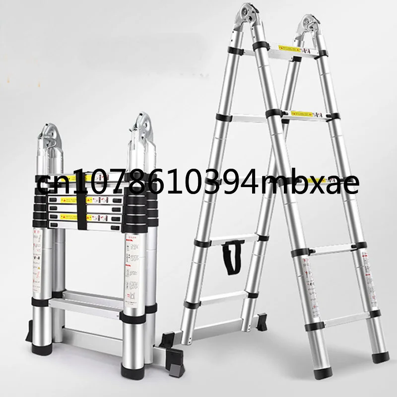 

New 4.1m Stable Foldable Telescopic Aluminum Ladder Multi Purpose Industrial Herringbone Telescopic Straight Ladder Step