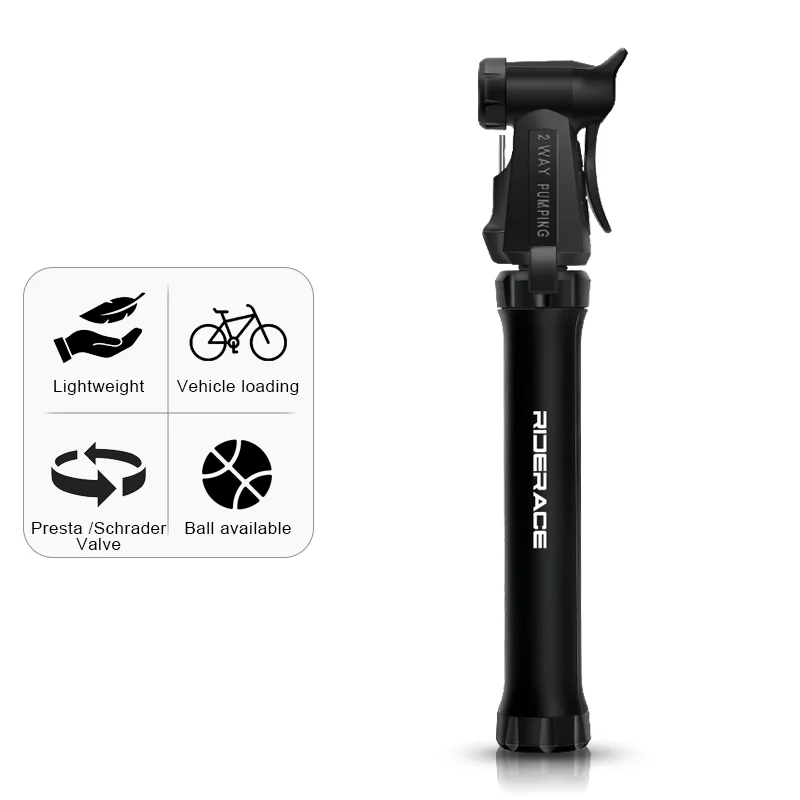 AliExpress riderace Bicycle Pump Universal MTB Road Bike Tire Inflator Schrader Presta Valve Hand Air Pump Portable Outdoor Cycling Equipment