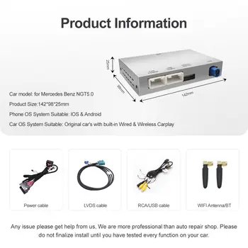適用於賓士S-ClassW222 W217(2014-2018)的無線CarPlay Android Auto,支援NTG5.0系統和相機功能,並支援MirrorLink。 10 最佳銷售 賓士W217 - №1