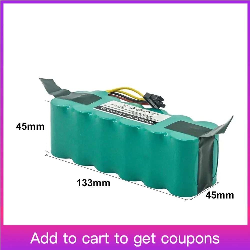 

14.4V Vacuum cleaner Battery for liectroux B3000 Kitfort KT504 Haier Panda X580/Ecovacs Mirror CR120/Dibea X500 X580 Eje KK8