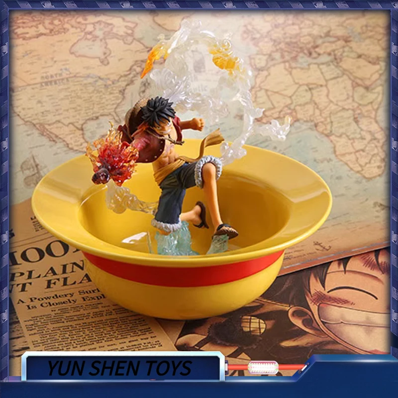 One Piece Luffy Straw Hat Bowl Cute Cartoon Anime Surrounding Home Ceramic Desserts Eating Soup Bowl Noodles Tableware