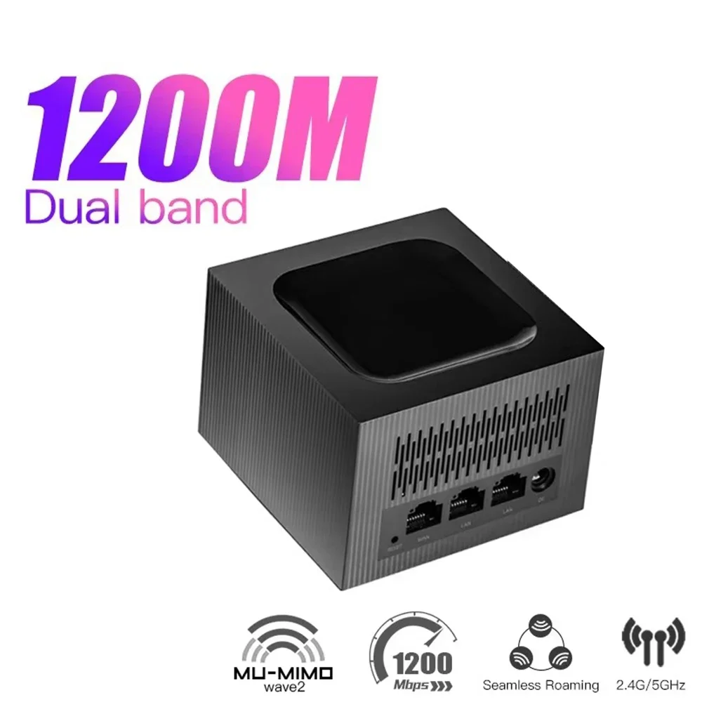 1200Mbps WiFi Router Wireless Router Home Mesh Wireless WiFi System with 2.4G 5.0GHz Easy Set Up, APP Remote Manage