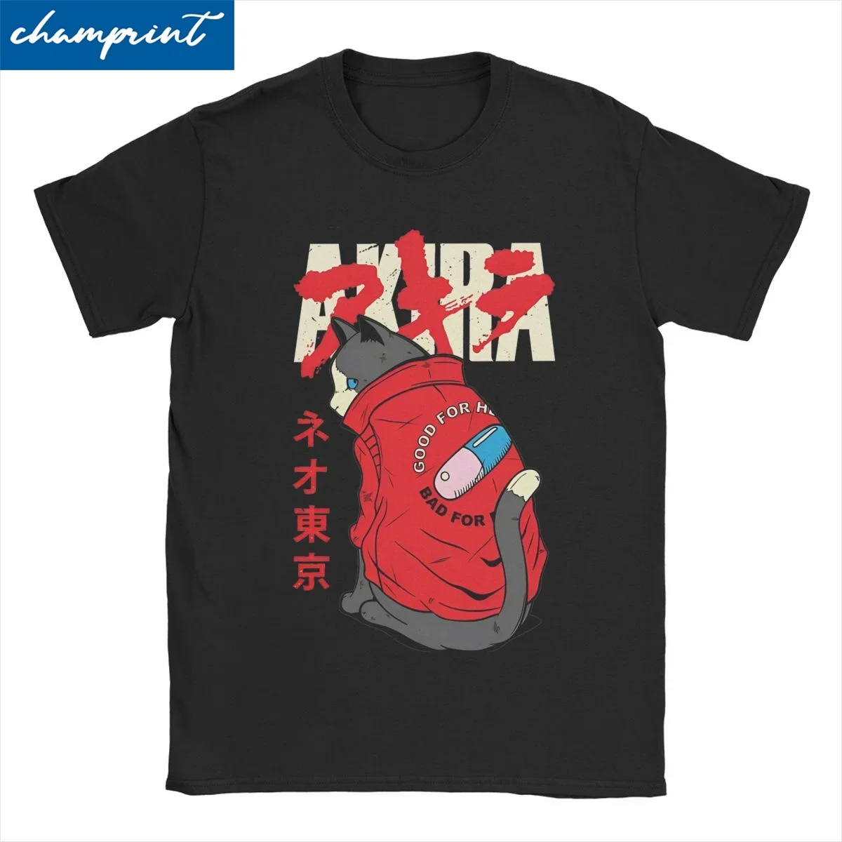 Camisetas de Anime japonés Otomo Katsuhiro para hombres y mujeres, Camiseta de algodón puro impresionante, ropa para adultos, película de gato, Akira