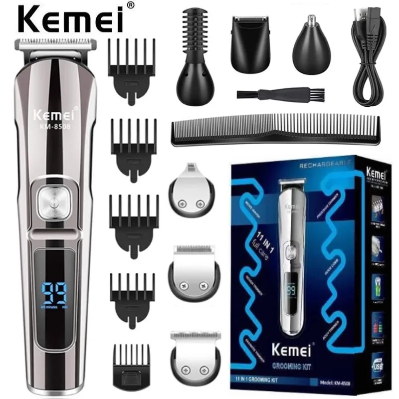 

Kemei Professional Multifunction Beard Hair Trimmer Waterproof 6 In 1 Hair Clipper Electric Razor for Men Grooming Kit KM-8508