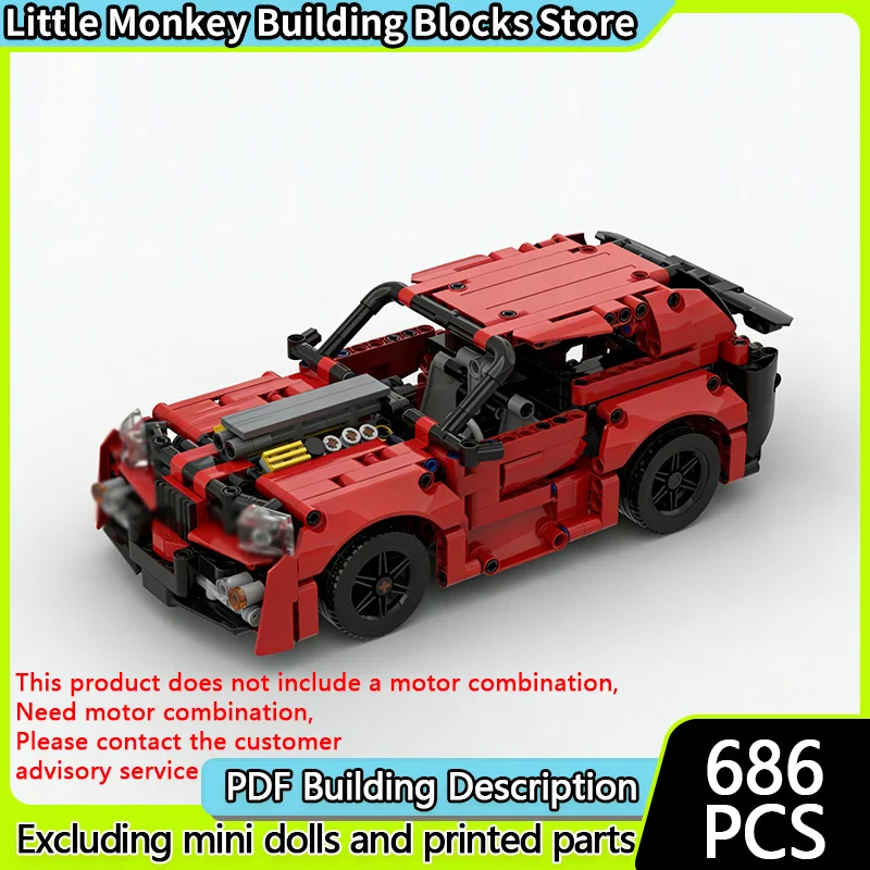 

Speed Racing Car Model MOC Building Bricks Classic Red Sports Car Modular Technology Children Holiday Gifts Assemble Toys Suit
