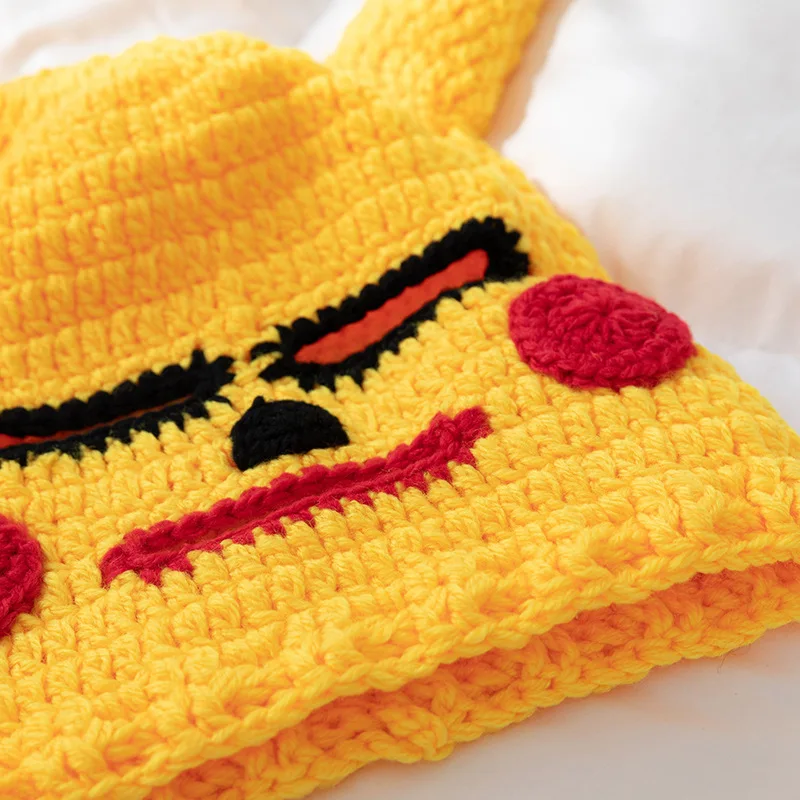 Cosplay Hats Funny Halloween Hand Crochet Unisex Headgear Mask-Hats Evening Party Cute Personalized Woolen Headband Handmade