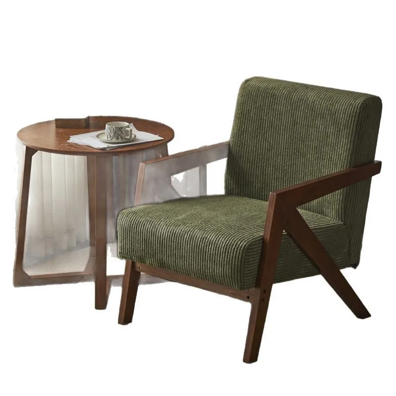 

French antique style living room balcony leisure chair solid wood designer sofa single chair