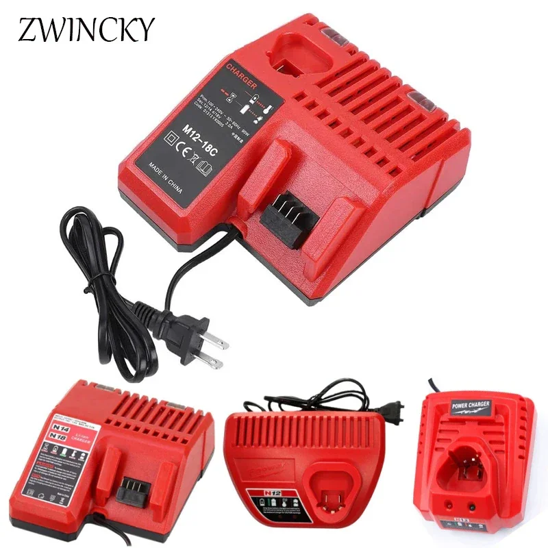 M12-18C Li-ion Battery Charger for Milwaukee 12 V 14.4V 18V C1418C 48-11-1815/1828/1840 M&18 M&14 M&12 Lithium Battery Charging