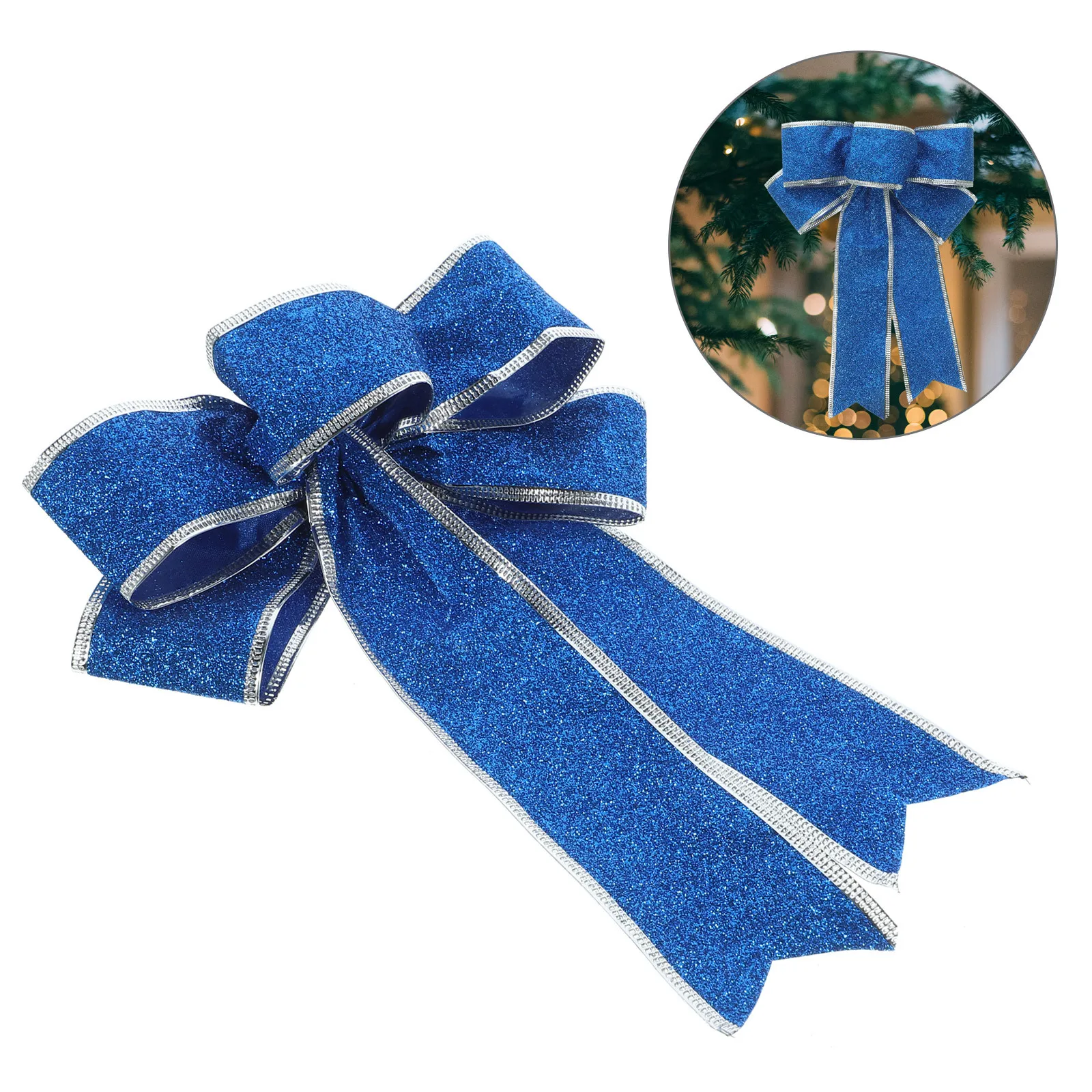 

8Pcs Festive Christmas Bows - Rustic Present Style Bowknots for Tree Topper Wreath Garland Indoor Outdoor Party Decoration