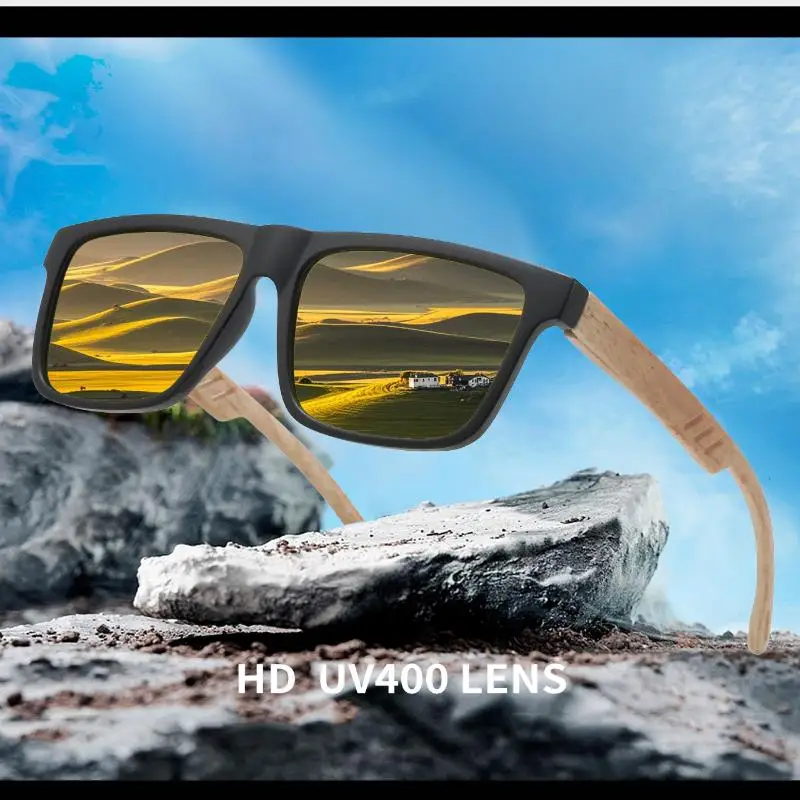 

Незаменимый элемент уличного стиля! Ретро-солнцезащитные очки с дужками под дерево, защита от ультрафиолета для стильного образа в движении