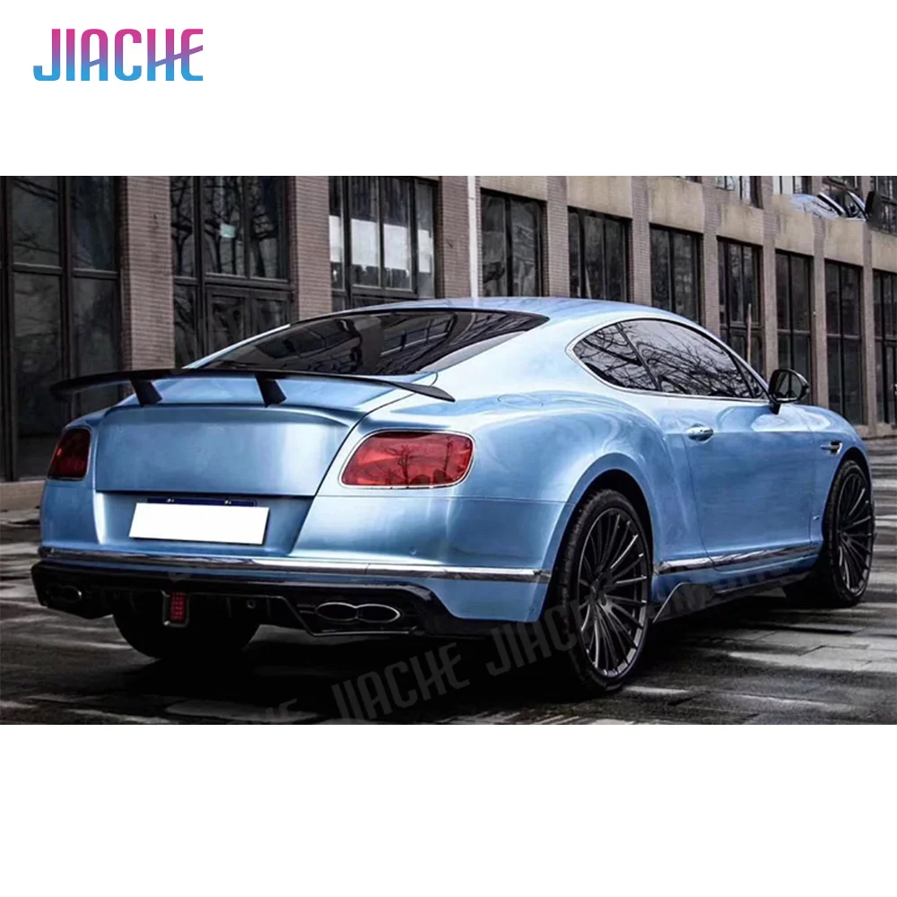 

Спойлер на заднее крыло багажника автомобиля из углеродного волокна для Bentley Continental GT 2015-2017 FRP Неокрашенный черный задний спойлер в стиле ST