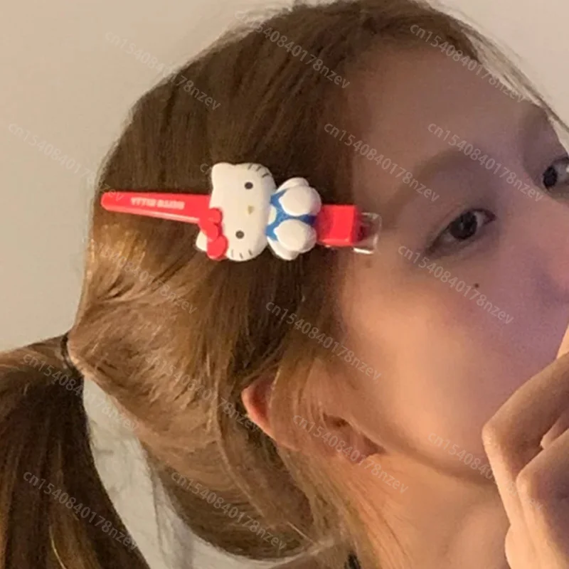 2024 Hello Kitty Sanrio Hair Clip Anime Cartoon Cinnamonroll Kuromi Girls Hairpin Cute Makeup Tools Bangs Side Barrette Ornament