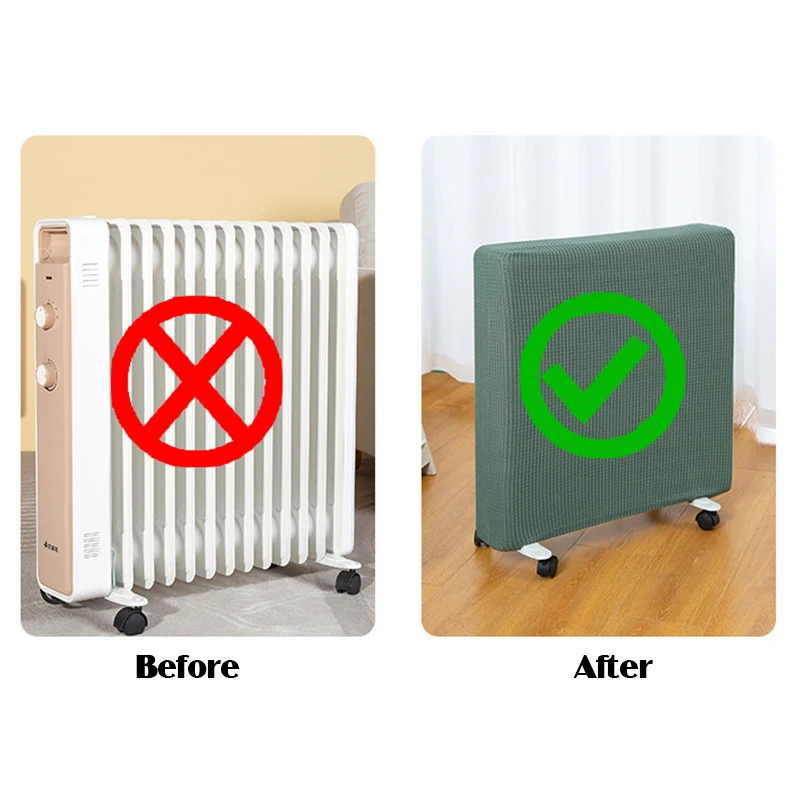 Washable Radiator Dust Cover Household Oil Tin Dust Cover Electric Heater Dust Cover Fabric Stretch Cover Home Storage Cleaning