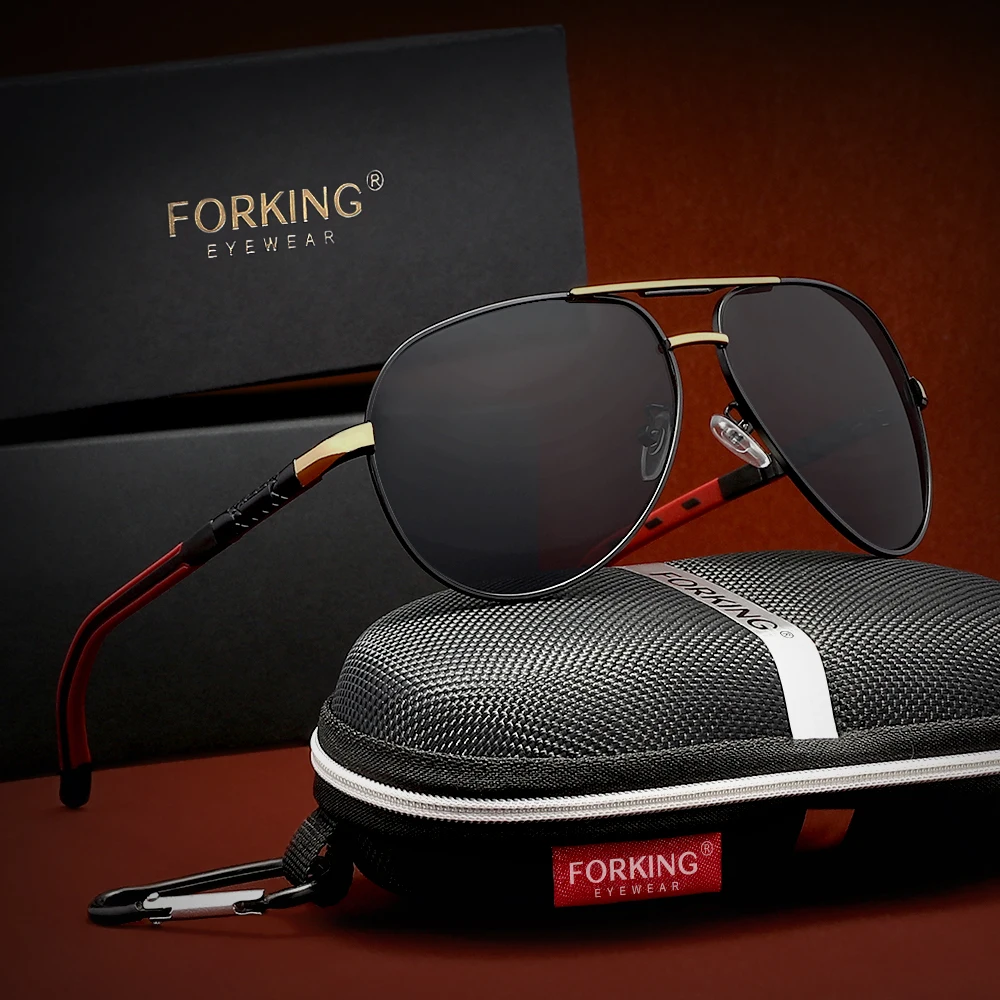 FORKING Lunettes de soleil tendance pour hommes et femmes, pour la conduite et les vacances, polarisées UV400, de haute qualité