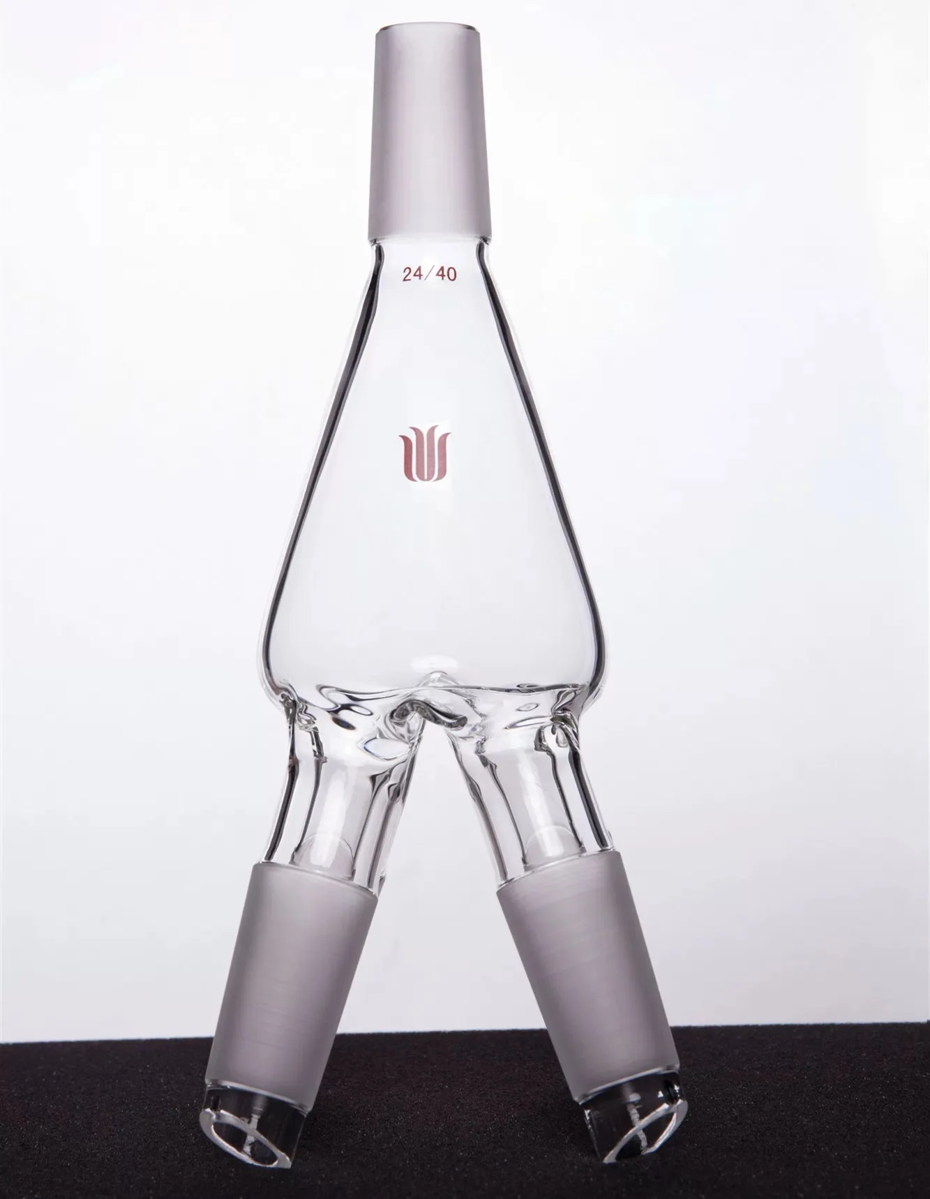 ท่อรับการกลั่นสี่ทาง ข้อต่อ 19/22 24/40 แก้วบอโรซิลิเกต D20SYNTHWARE