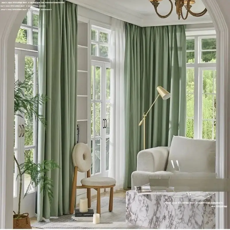 Taille personnalisée! moderne Simple élégant balcon entièrement occultant mode rideaux épais pour salon salle à manger chambre décor blanc Tulle