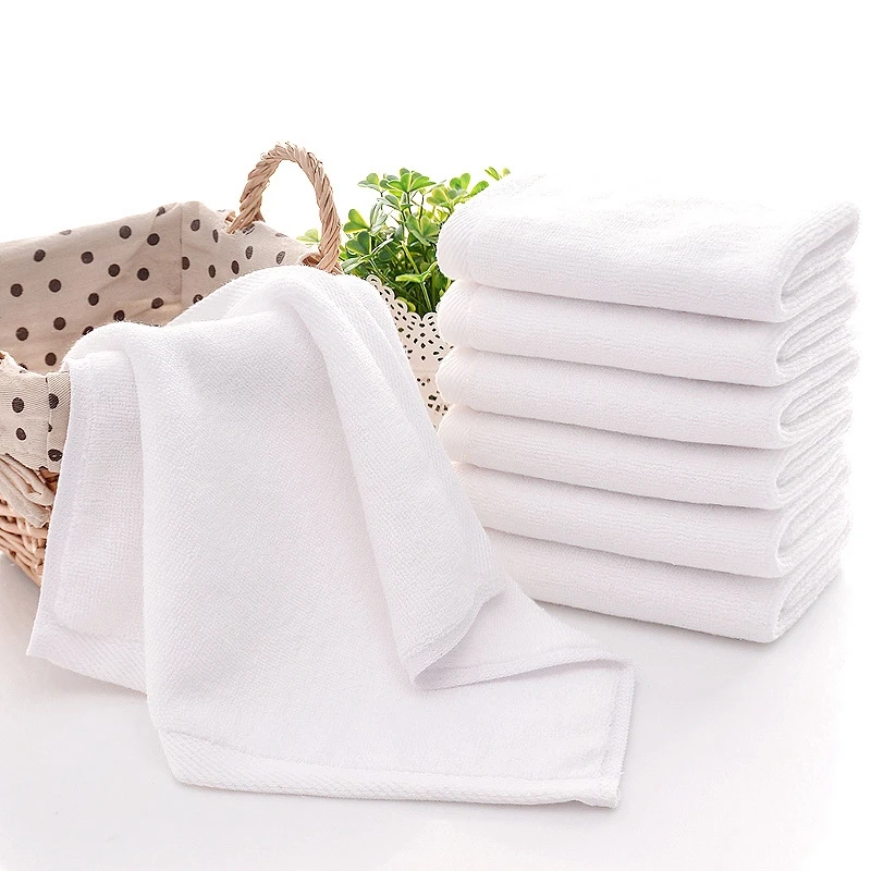 7PCS Towels Cotton White Superior Hotel Quality Soft Face Hand Towels 30X30cm