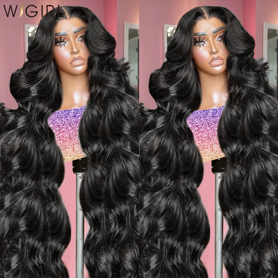 Wigirl 30 40 Inch Body Wave Transparent 13x6 Lace Front Human Hair Wigs Brazilian Remy 250 density HD 13x4 Frontal Wig For Women