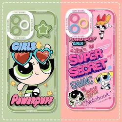 Lovely Powerpuff Girls Silicone Phone Case For Samsung Galaxy S24 S23 S22 Ultra S21 S20 FE Note 20 10 Plus A15 A25 A35 A55 Funda