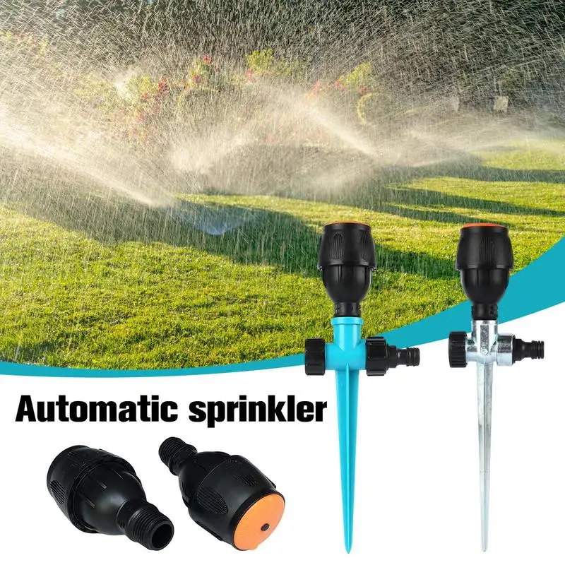 Automatic Sprinkler Adjustable 360 Degree Indestructible Metal Base Oscillating Sprinkler For Lawn Home Yard Field And Meadow