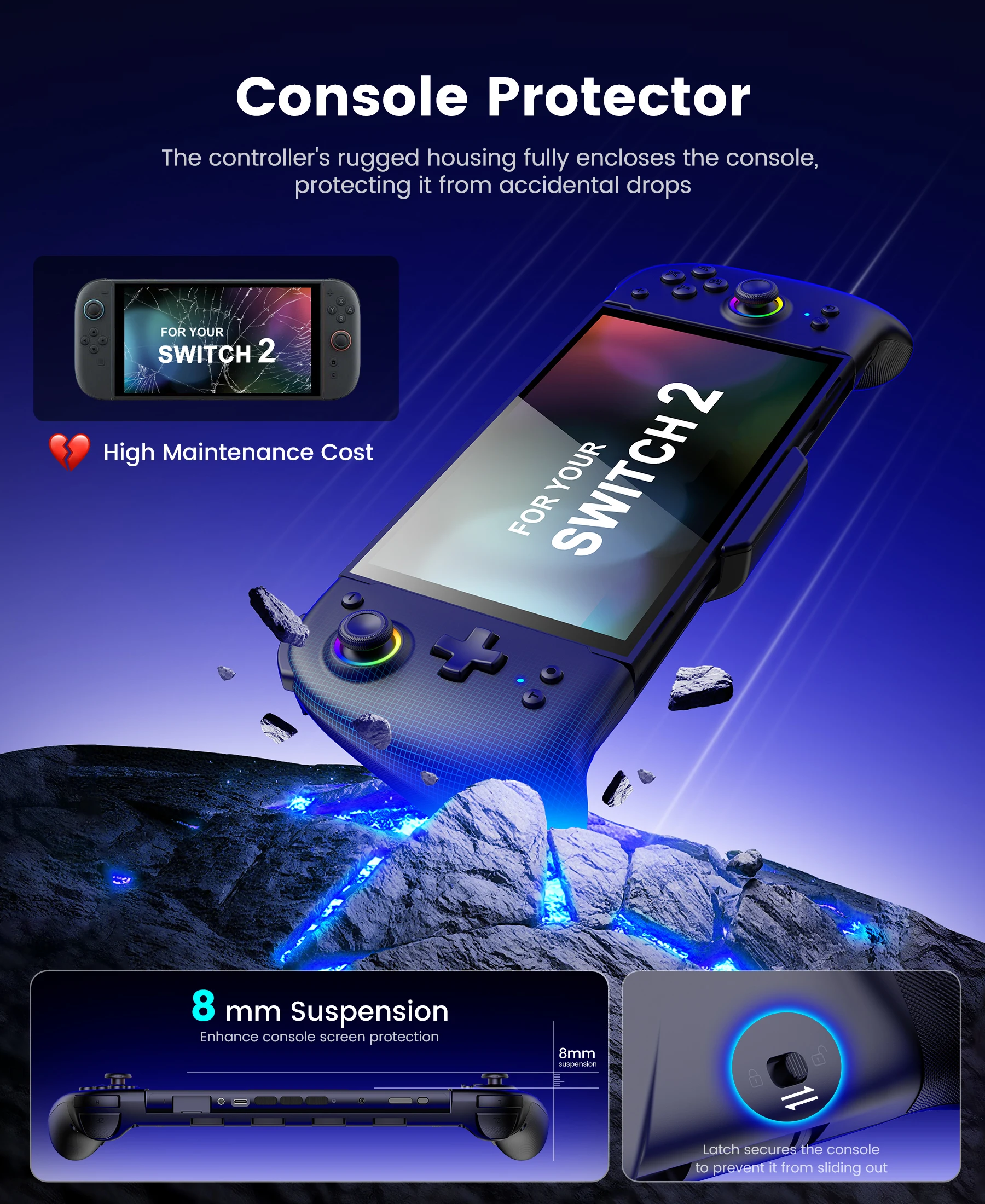 BEBONCOOL JC400 Gamepad for Switch2,Wireless Controller with Turbo