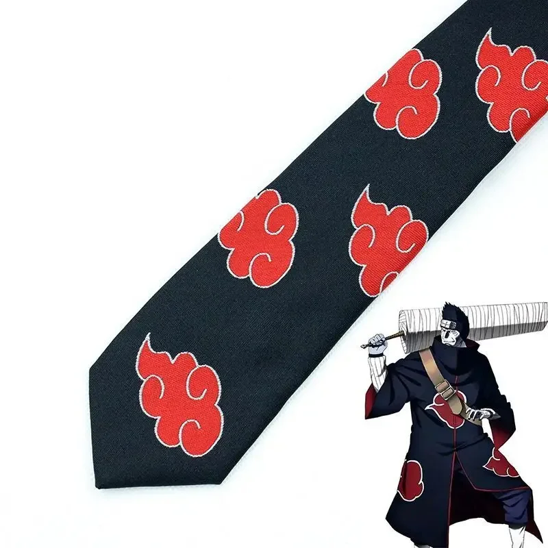 Naruto anime two-dimensional peripheral Naruto tie cute creative personality Akatsuki organization red cloud tie gift wholesale