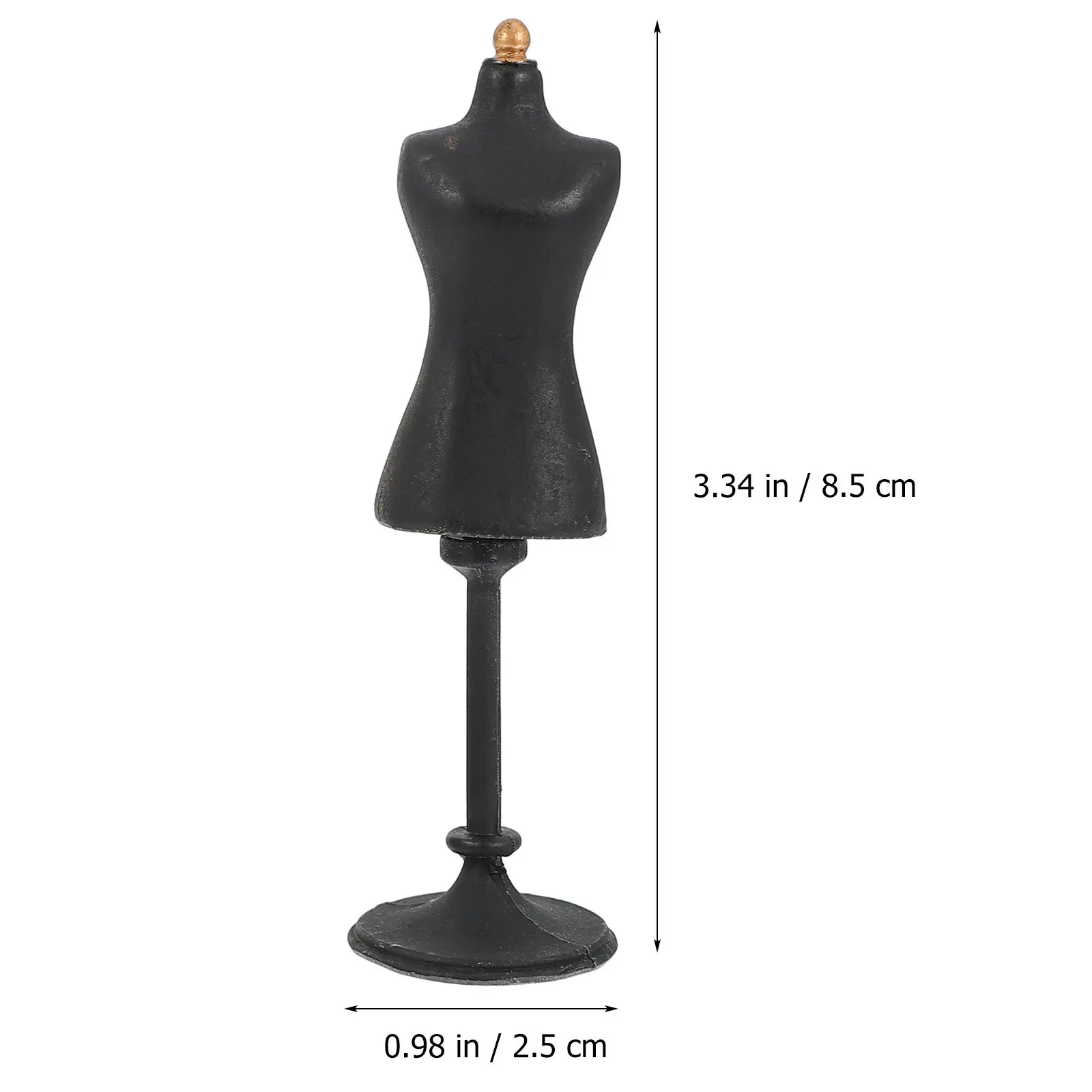 2Pcs Mini Stand Resin Female Miniature Dress Form for Sewing Display Clothes Rack Small House Accessory