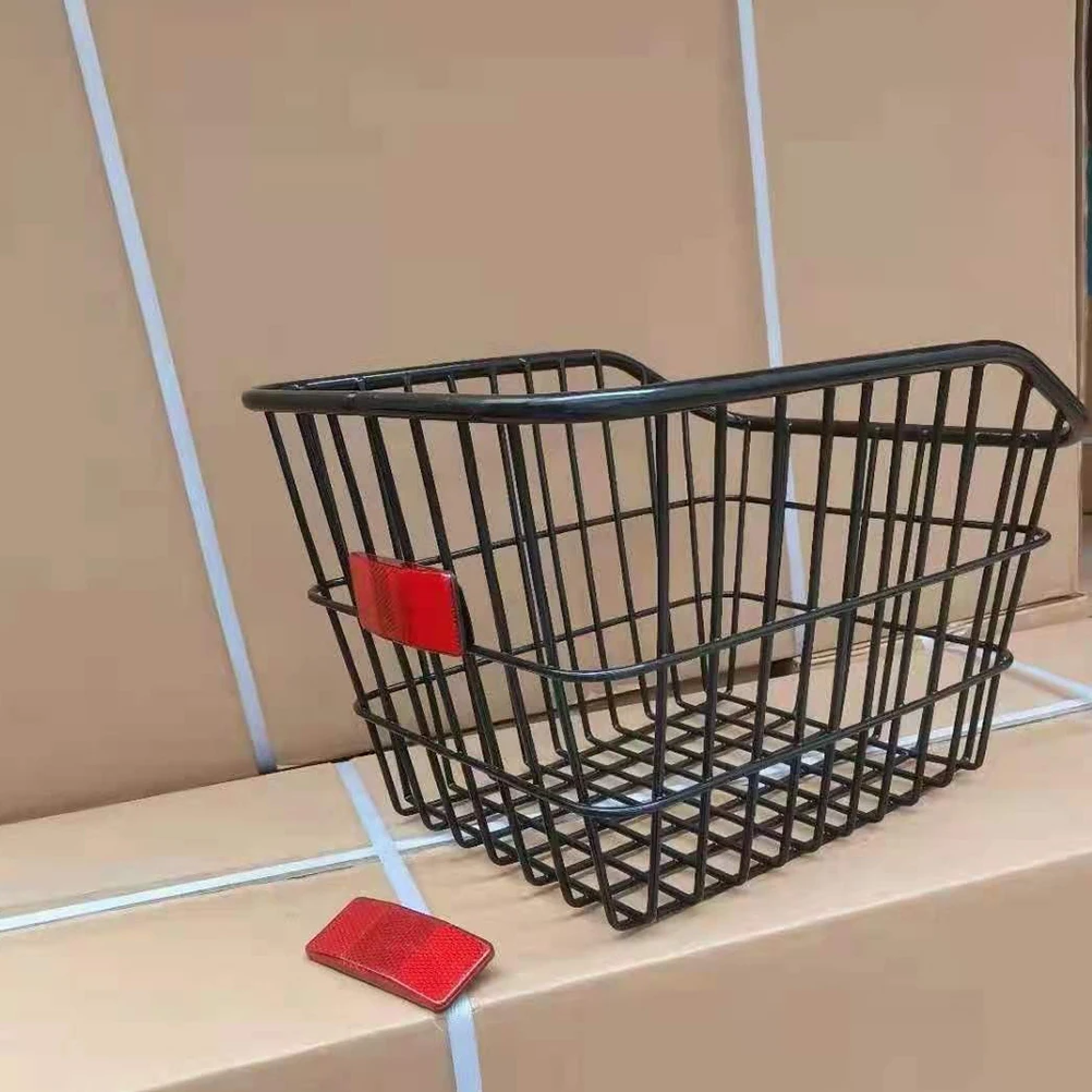 

1Set Cycling Rear Basket Strong Metal Frame with Easy Install Hook System for Kids Bike Cargo Transport Convenient Accessory