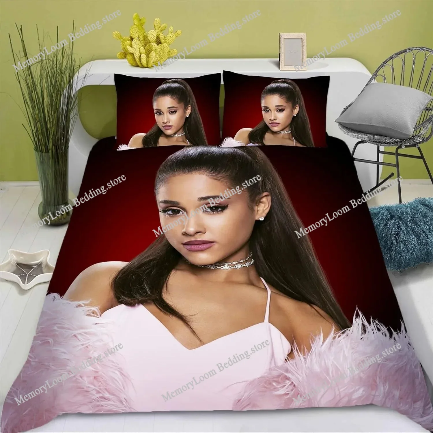 Singer Style Trendy Ariana grande Bedding Set Twin/Full/Queen Size Duvet Cover Pillowcase Soft Bedroom Set Home Luxury Gift