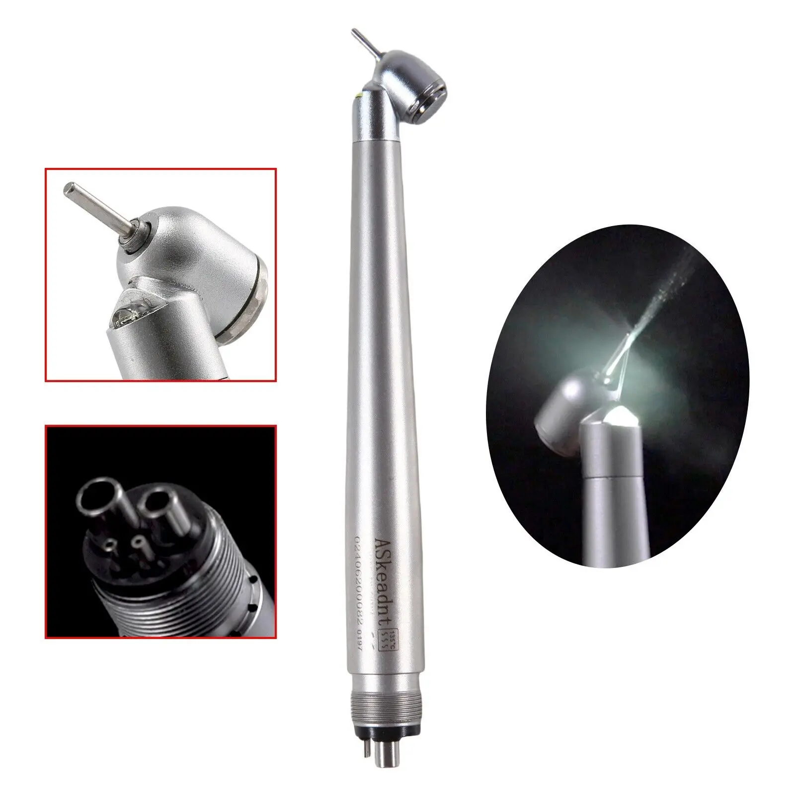 Dental Fiber Optic LED E-generator 45° Degree High Speed Handpiece 4 Holes Fit NSK Pana Max