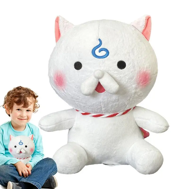 25cm Sakura Miko White Bearded Cat Plush Toy Anime Stuffed Animal White Cat Toy Plush Pillow Home Decor Children Birthdays Gifts