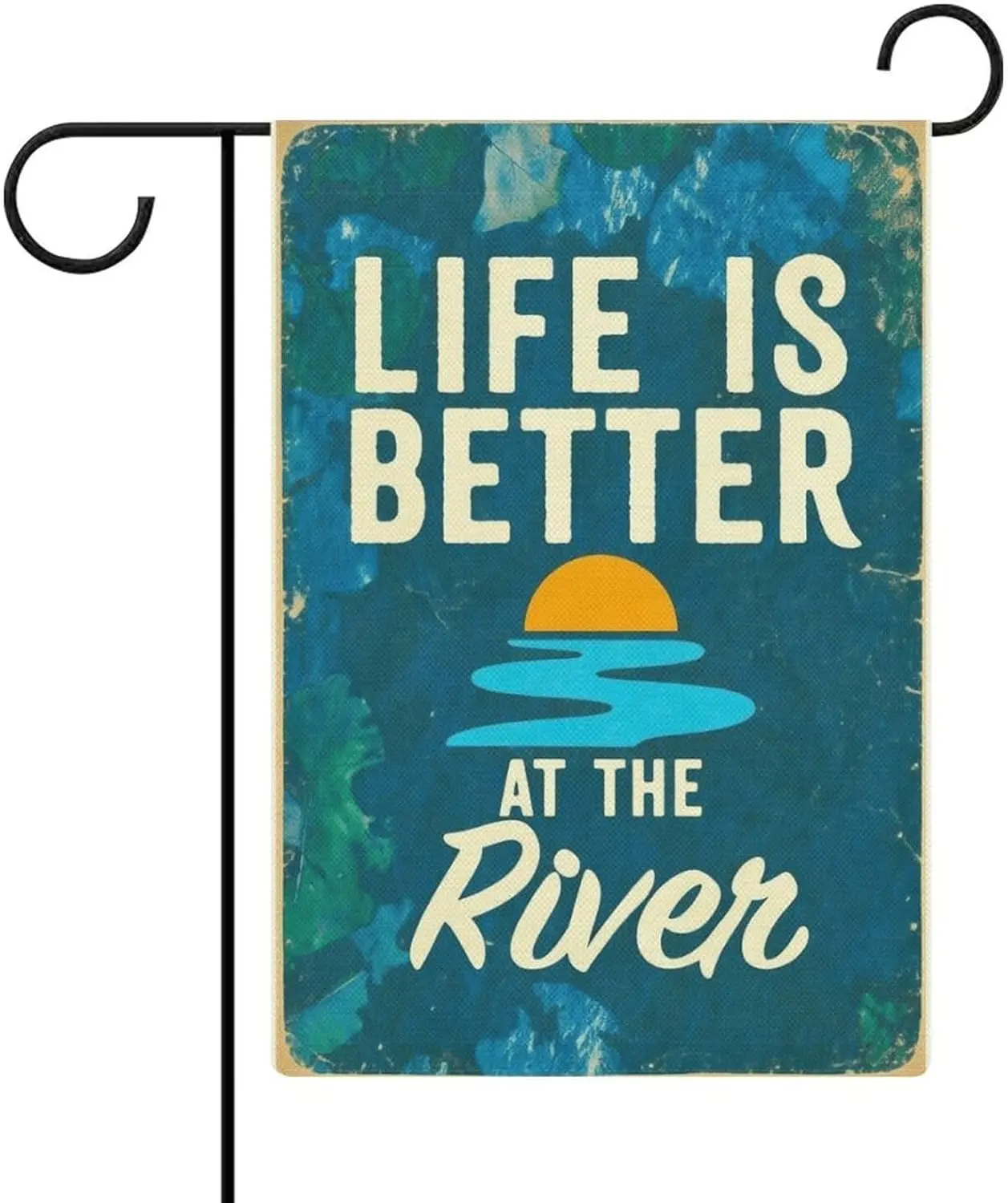 River Floating Life Is Better At The River Camping 12 * 18 Inch Garden Flag Double Sided Linen, Suitable for Outdoor Use Gar MMZ