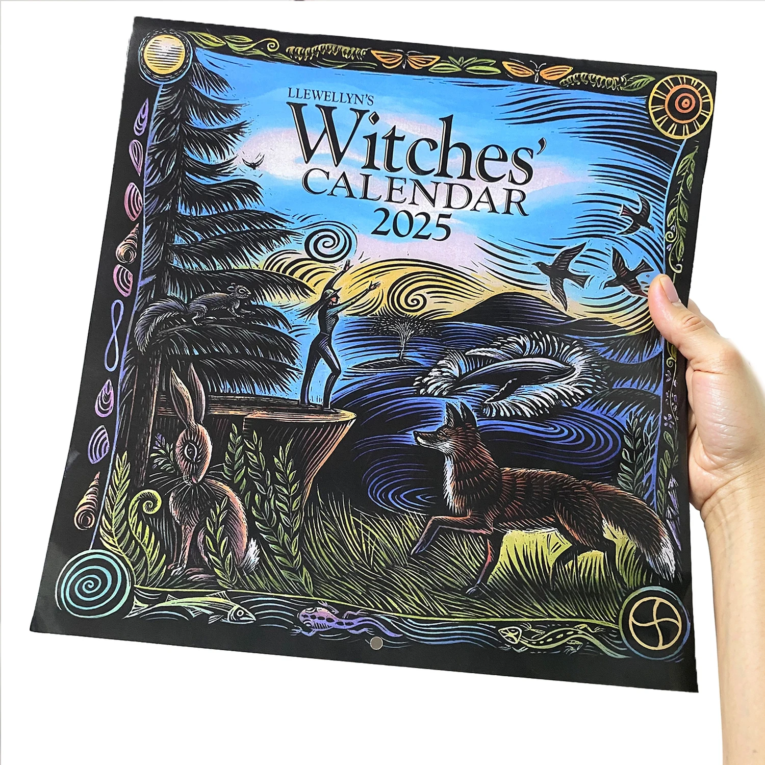 Hangable Witches' Calendar 2025 Wall Lunar Calendars With 12 Illustrations Paper Almanacs & Datebooks New Year Wall Calendar