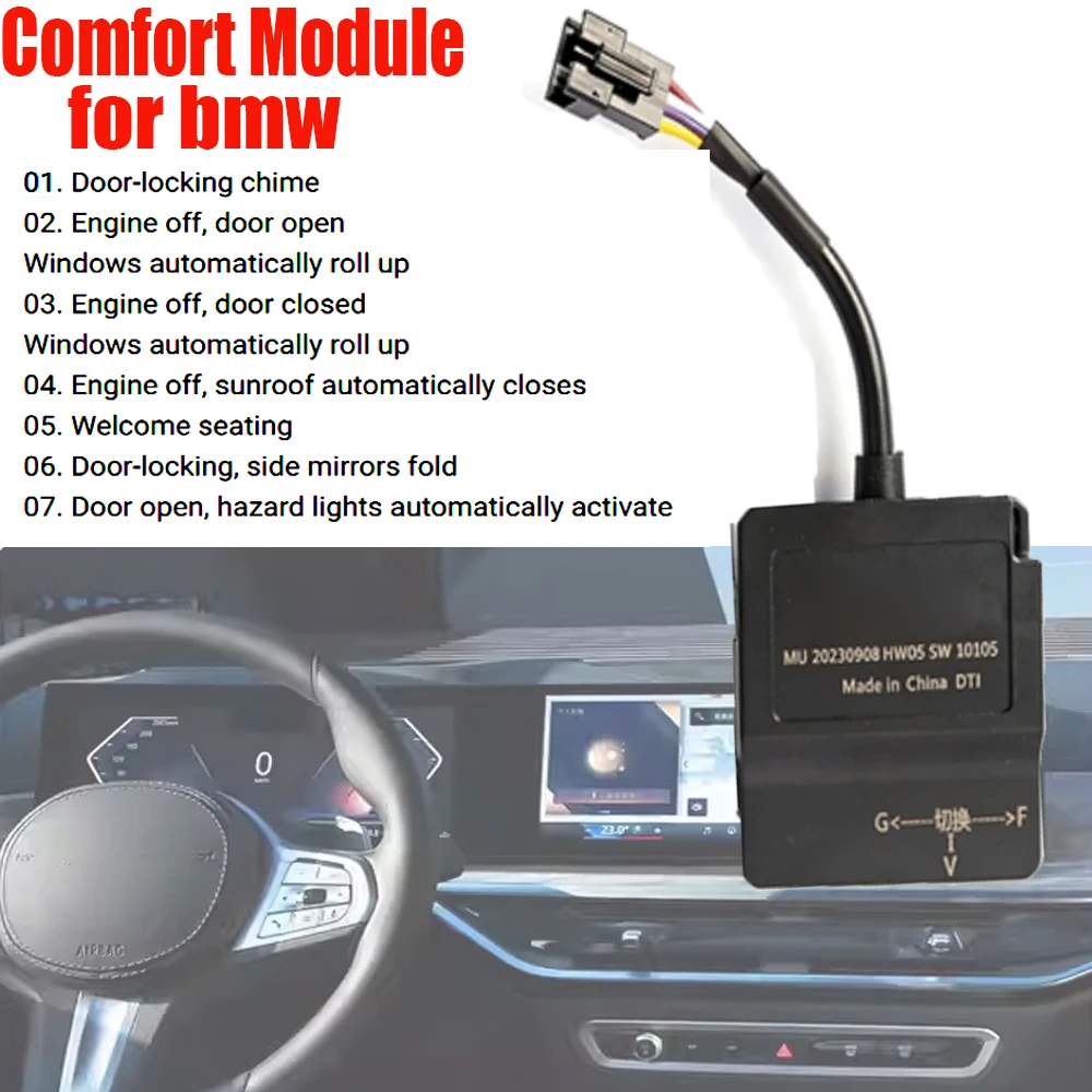 

Комплект «Комфорт» для BMW 3 серии, X3, X5: Автоматическое закрытие окон с функцией оповещения, фоновая подсветка, функция «дыхания» (поступательного включения/выключения)