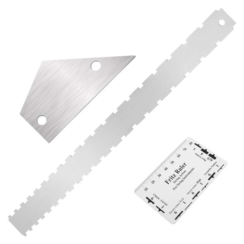 

Guitar Neck Notched Straight Edge Ruler Stainless Steel Guitar Fret Leveling Ruler Fret Guitar Level Luthier Tool