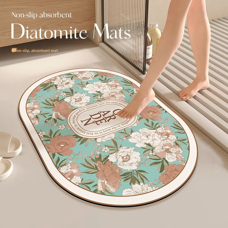 

Super Absorbent Non-Slip Batoom Mat Country Sle Entrance Door Mat Qui Dry Foot Pad Home Decorative round Center Mat