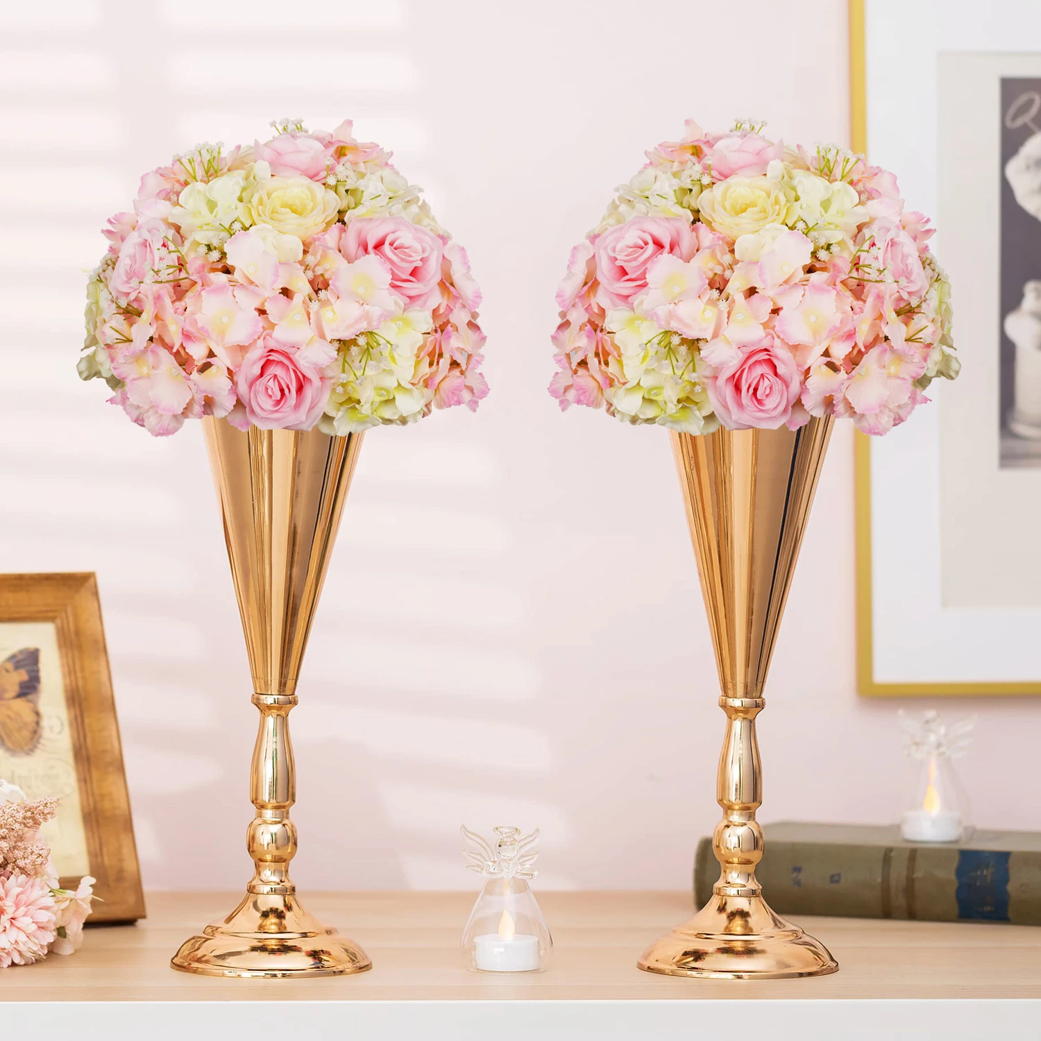 

Uflower Artificial Flower Table Wedding Centerpiece Party Wedding Decor Rose Floral Ball Home Decoration Wholesales dropshipping
