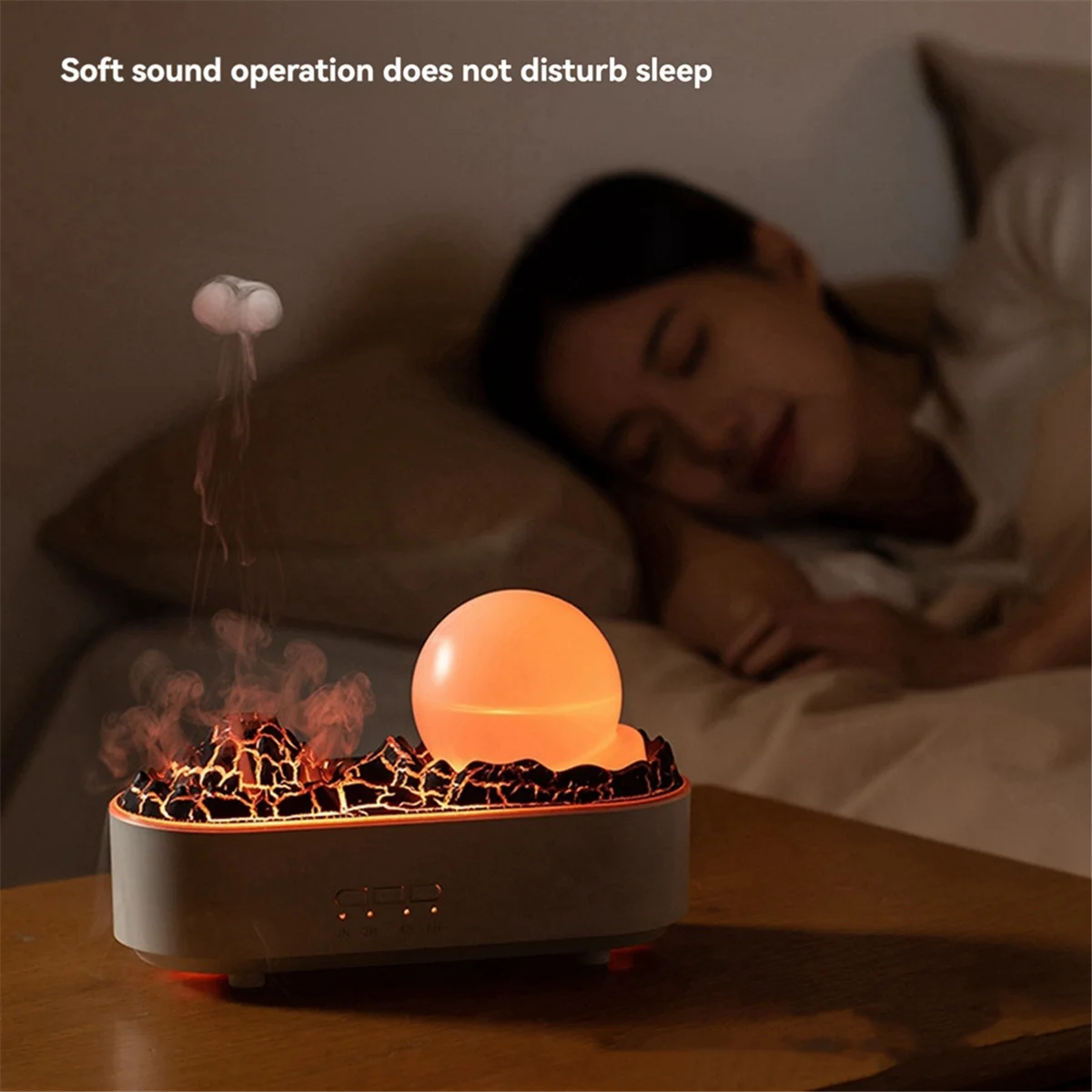 A01M Volcano Humidifier ในครัวเรือนหมอกขนาดใหญ่ Desktop Humidifier ห้องนอน Night Light Air Humidifier